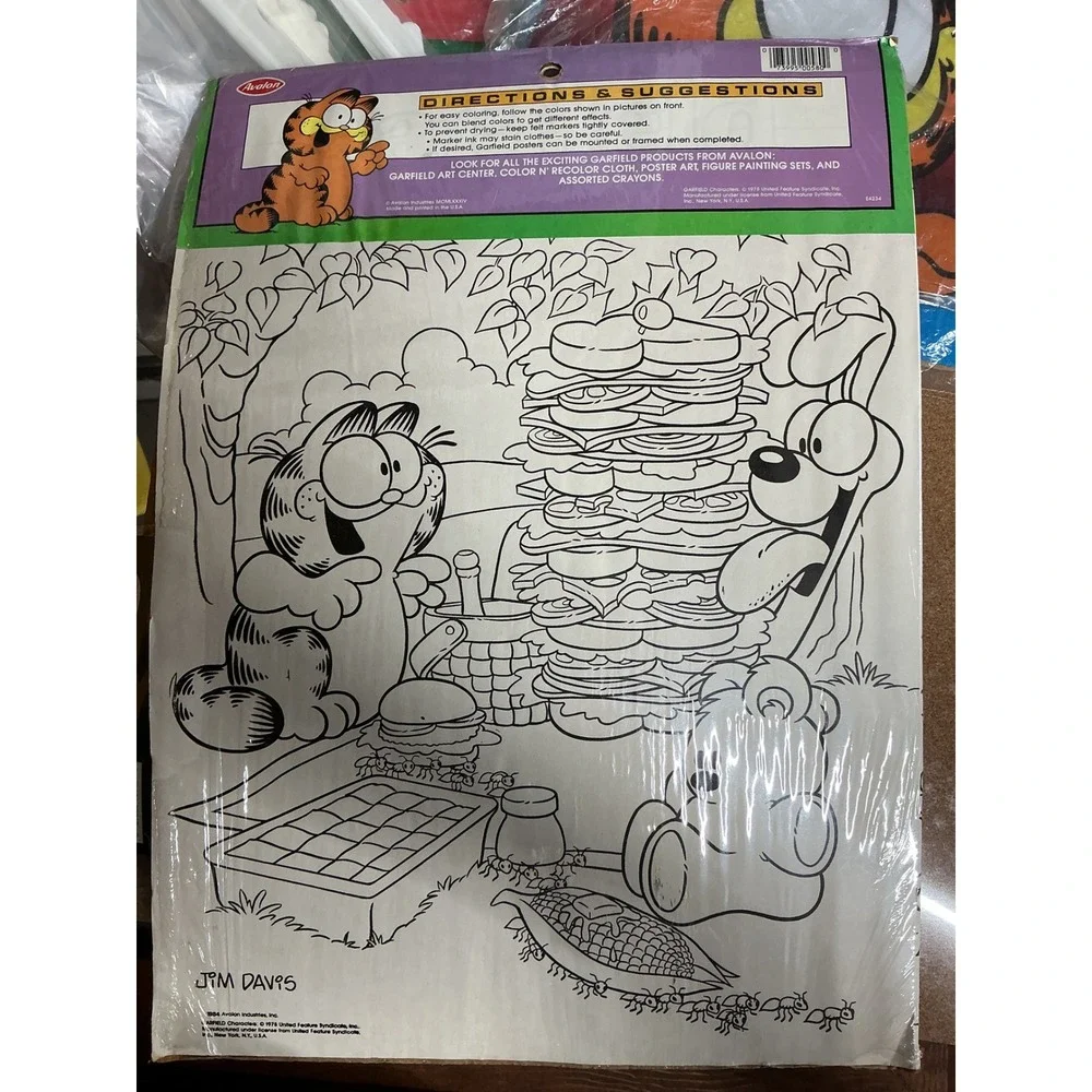 Vintage 1984 Avalon Garfield Poster Art Set Around the House Sealed Jim Davis